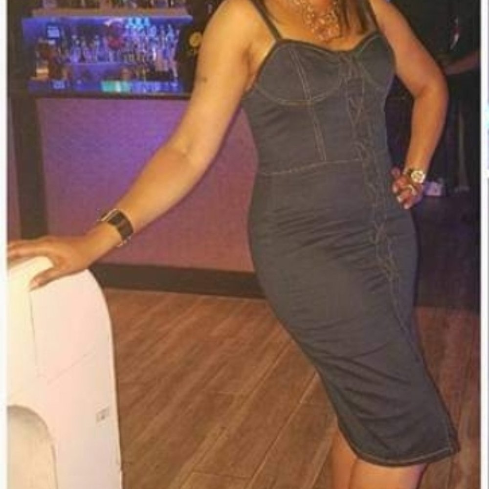 Denim Spaghetti Strap Dress